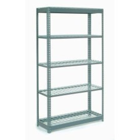 GLOBAL EQUIPMENT Heavy Duty Shelving 48"W x 24"D x 72"H With 5 Shelves - Wire Deck - Gray 255703